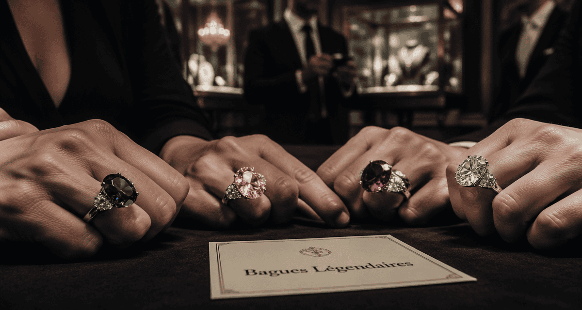 La bague la plus chère du monde sur une table en velours noir