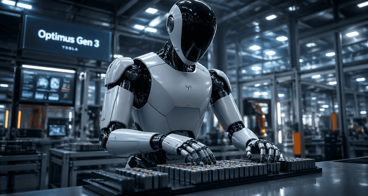robot optimus tesla tri cellules usine