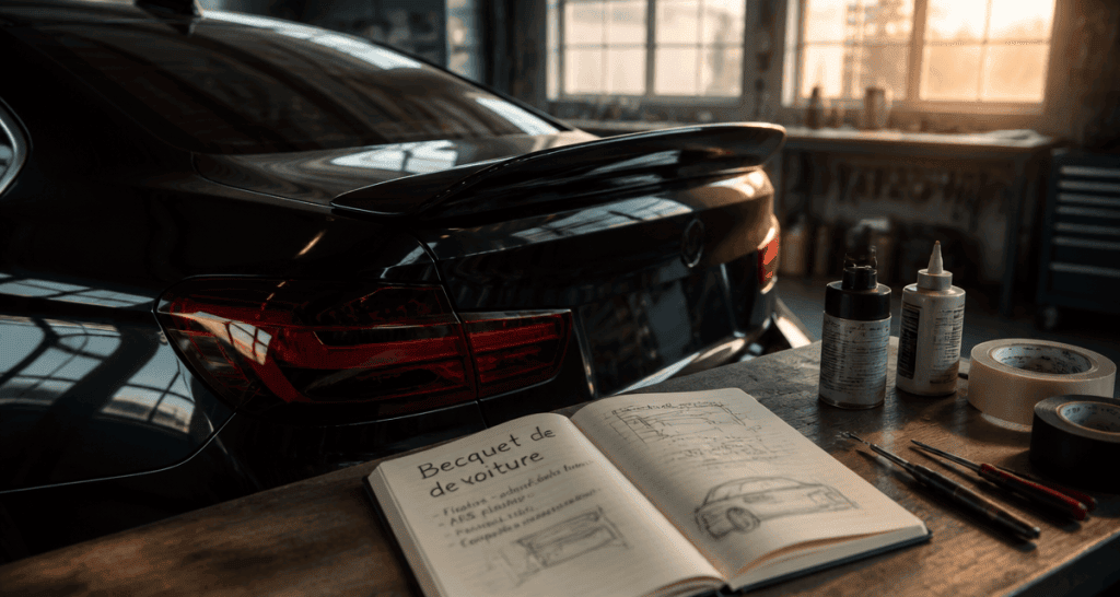 becquet voiture ABS installé sur coffre