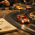 circuit voiture electrique miniature en action