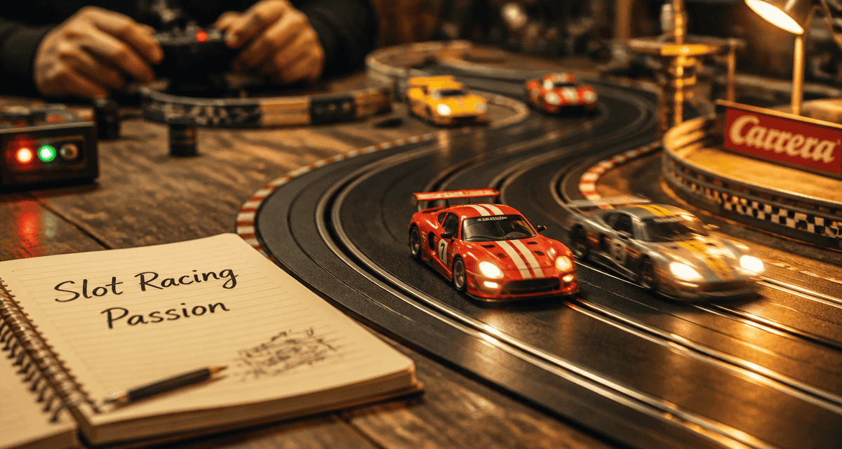 circuit voiture electrique miniature en action