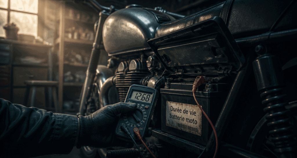 durée de vie batterie moto voltmètre garage