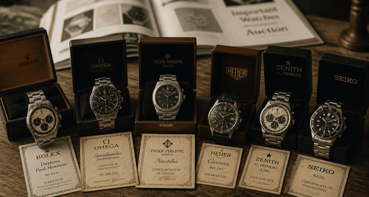 Les montres anciennes les plus recherchées sur table bois