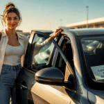 Location voiture particulier sans caution femme valise