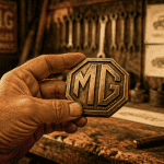 morris garages logo octogone badge ancien
