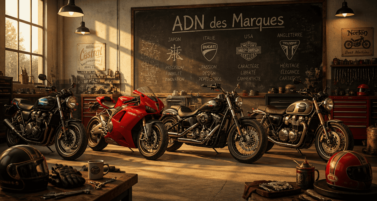 motocyclette marque alignées atelier