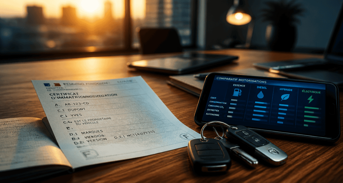 motorisation voiture carte grise comparatif clés