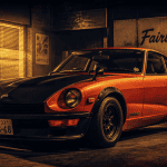 nissan fairlady z432 orange garage rétro