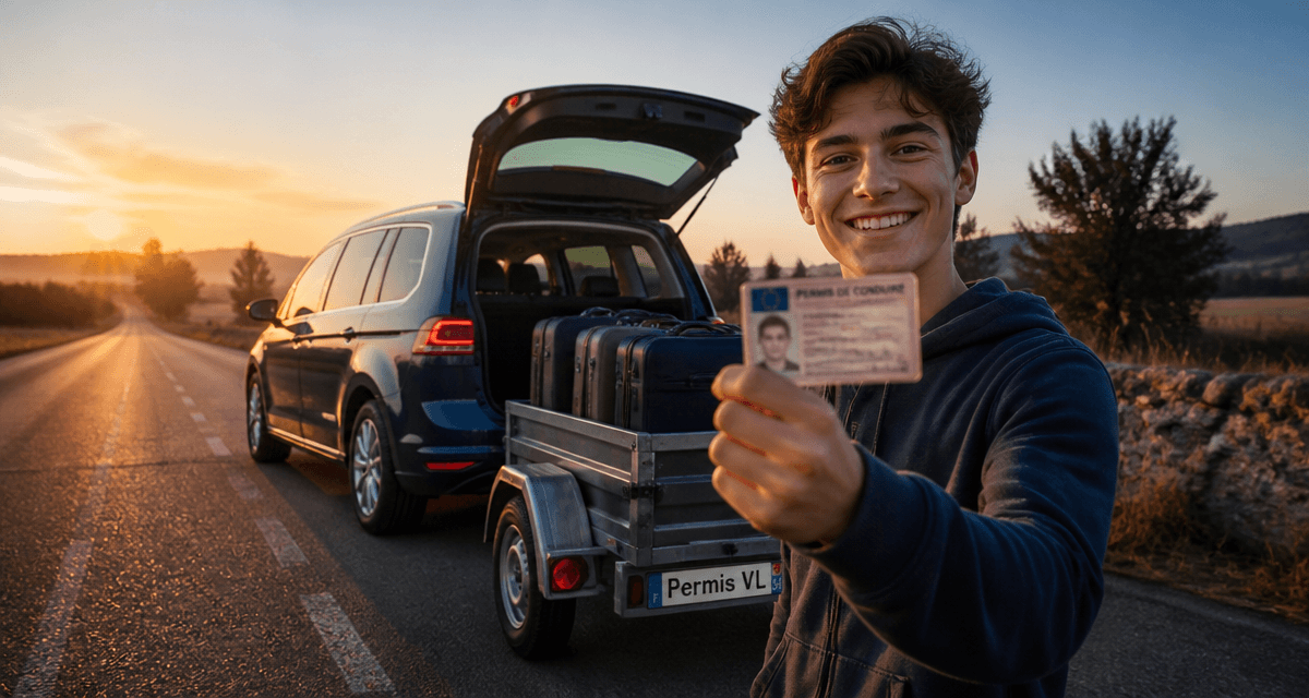 permis vl conducteur voiture remorque