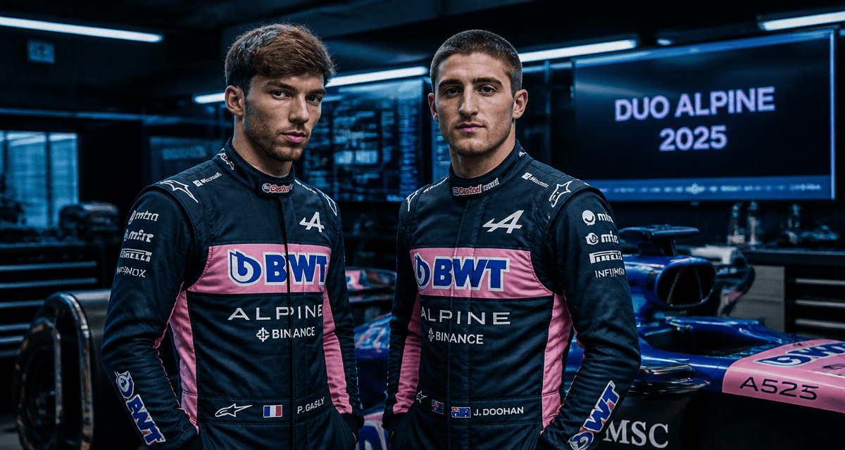 Pilote F1 Alpine 2025 Gasly et Doohan devant A525