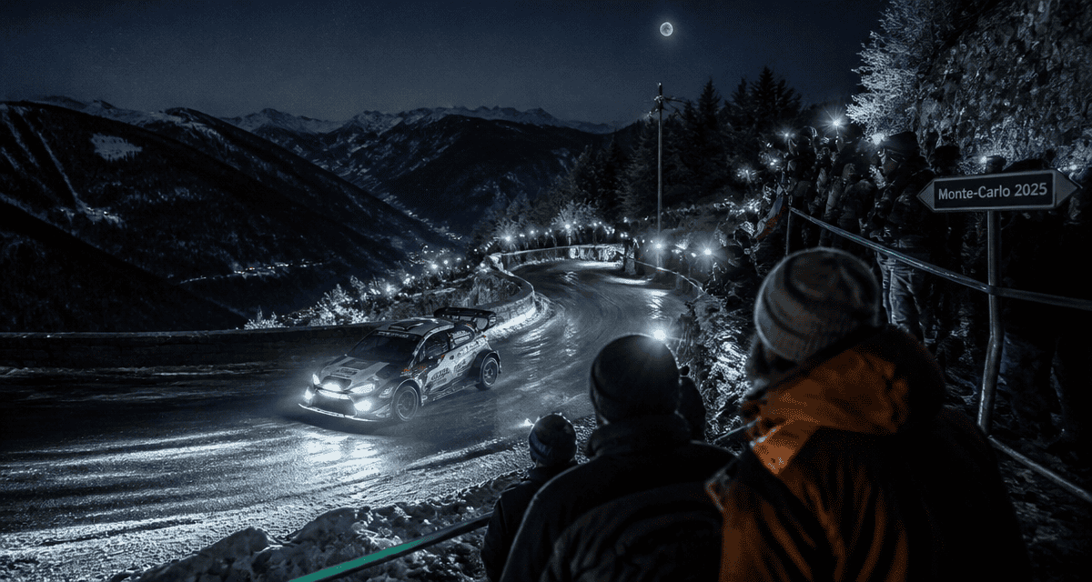 rallye monte carlo 2025 carte virage enneigé wrc nuit