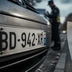 Amende plaque immatriculation : 135 € et immobilisation pour simple sticker