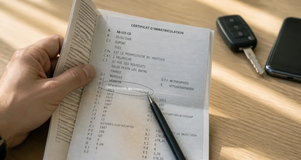 D3 carte grise sur certificat d'immatriculation