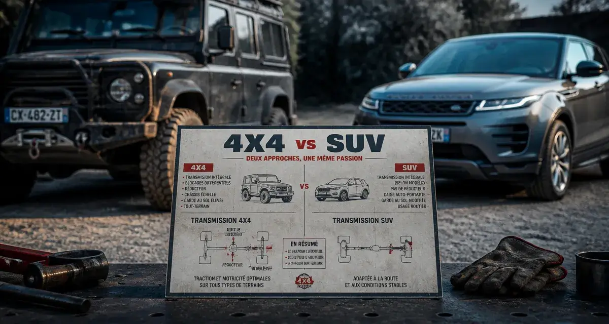 Différence entre 4x4 et SUV : comparaison technique 4x4 vs SUV