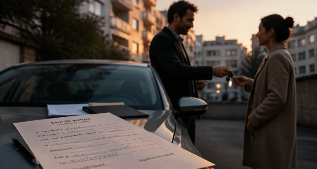 don de voiture entre particulier échange clés