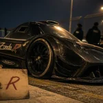 Pagani Zonda R noire sur circuit, fibre de carbone et 750 ch