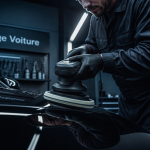 polissage voiture sur carrosserie noire