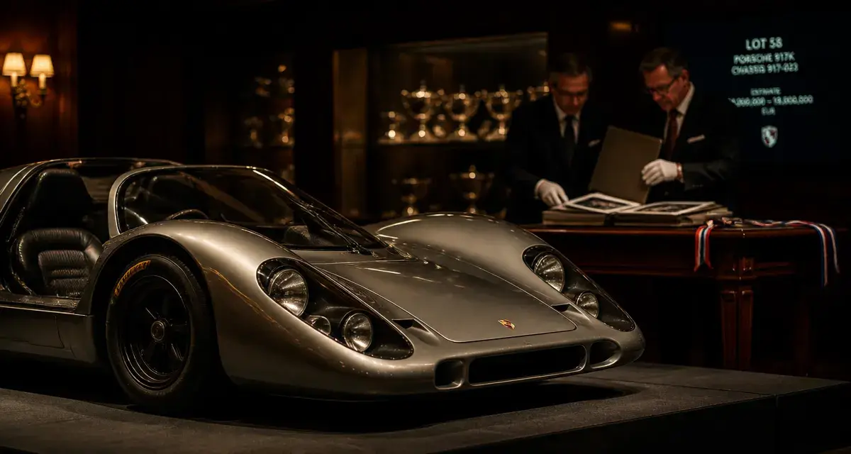 Porsche la plus chere : 917K en vente, vue salle de ventes