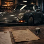 Porshe ancienne : fiche Kardex et certificat, atelier