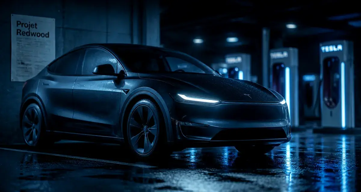 tesla 2 : compacte futuriste, prix et autonomie, parking avec Superchargeurs