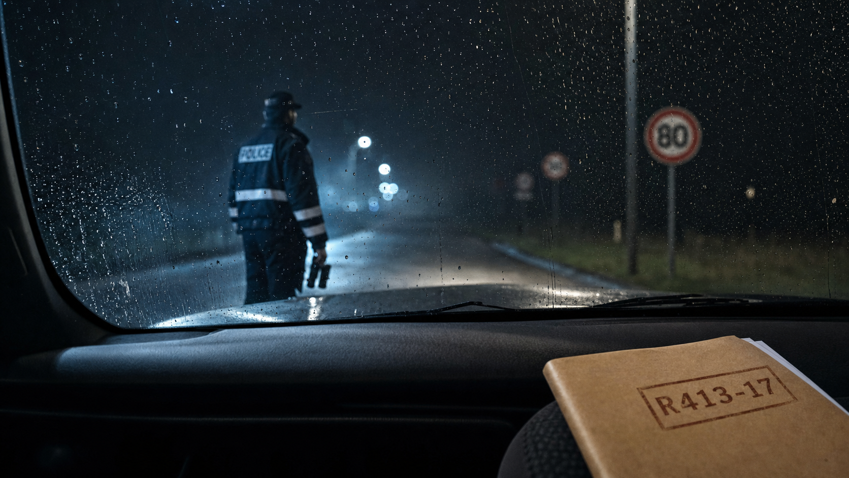 Vitesse excessive eu égard aux circonstances : 135€ sans radar, contrôle police routière