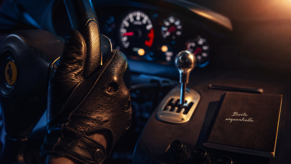 Boite sequentielle, palettes au volant dans une voiture sportive