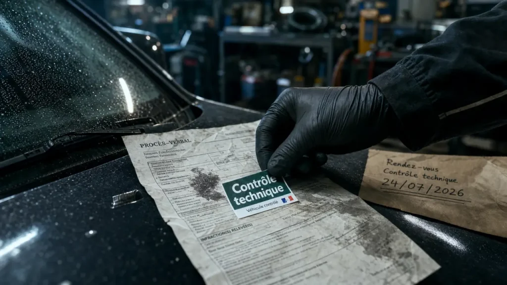 Controle technique annuel voiture : vignette sur procès-verbal