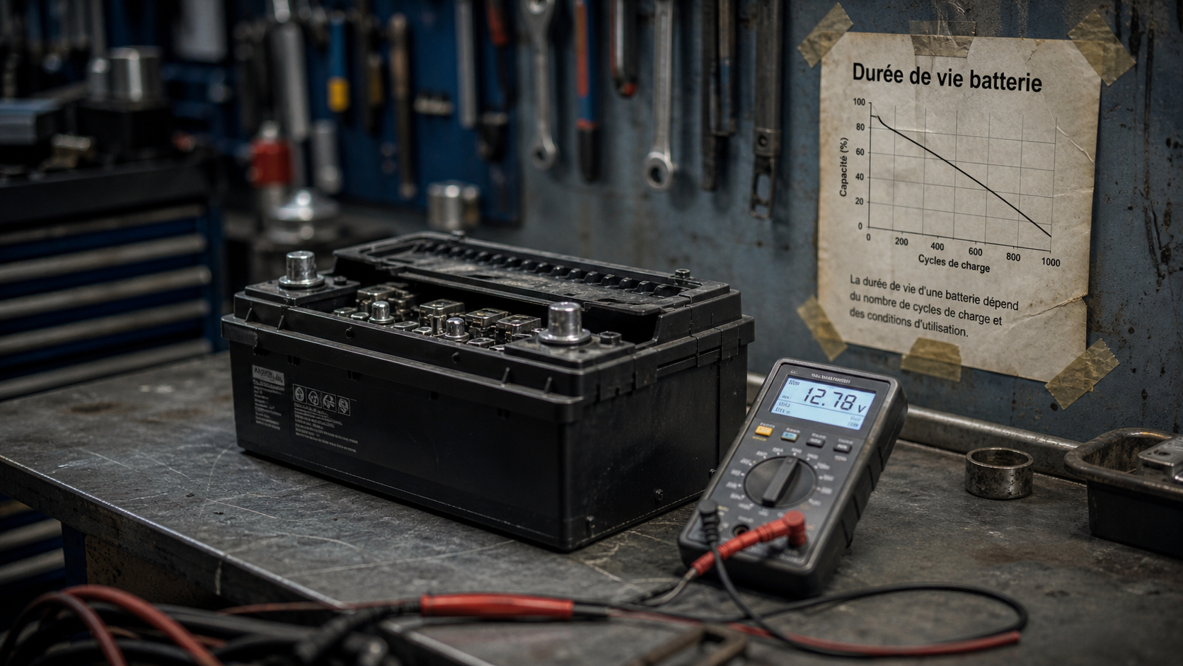 Durée de vie batterie voiture : test de batterie en atelier