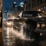 Fast and Furious 11 Fast Forever : affiche nuit urbaine avec voiture