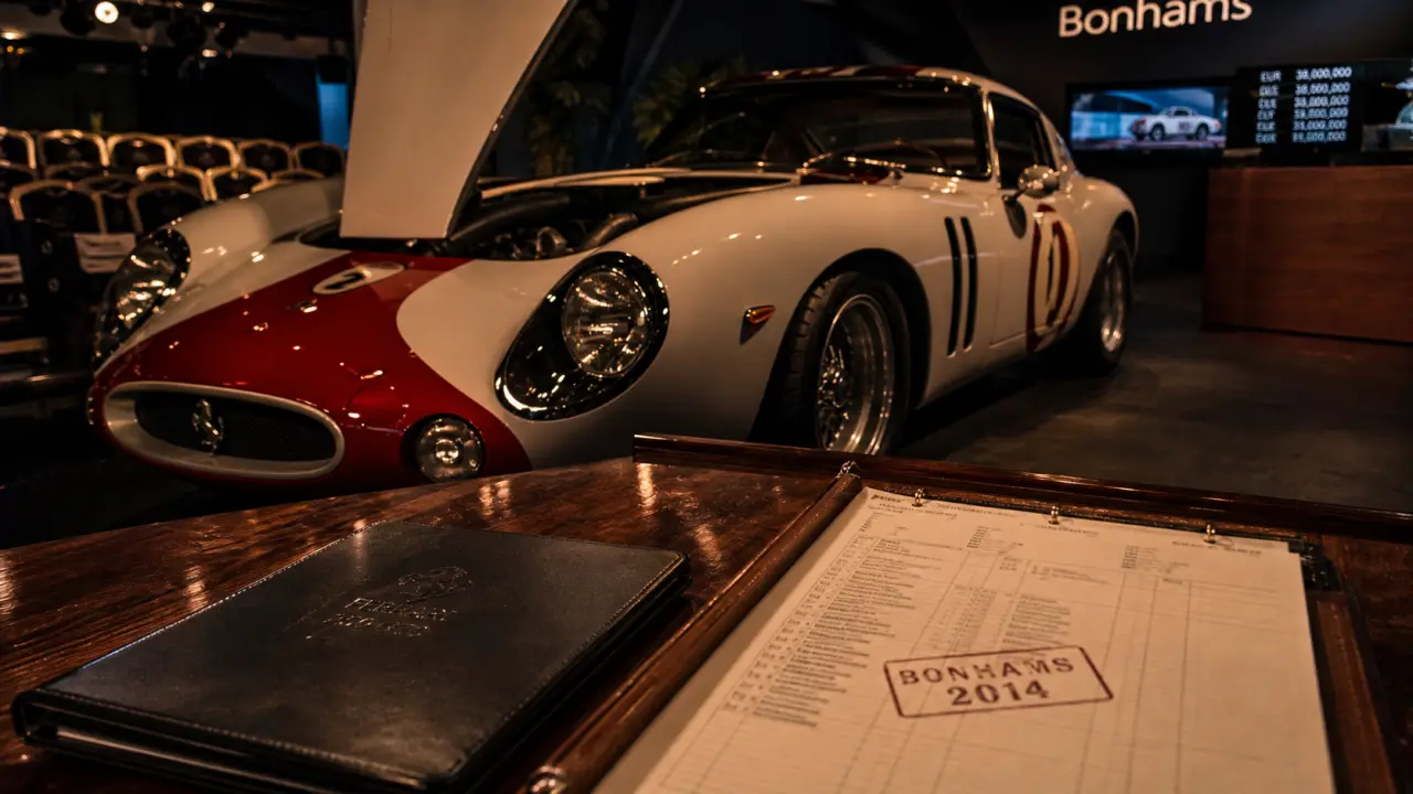 Ferrarie la plus chere : Ferrari 250 GTO en vente aux enchères, vue salle