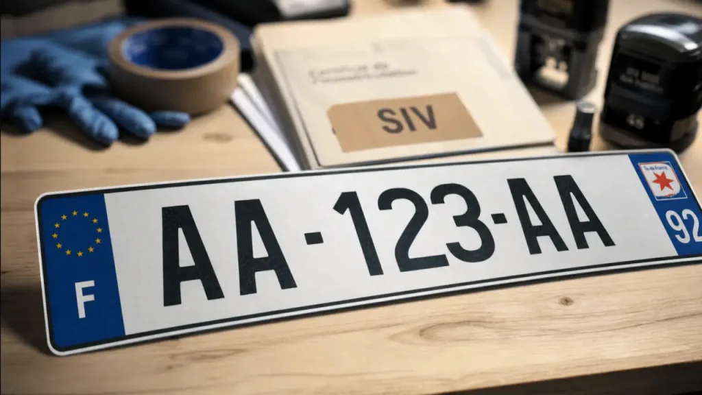 Numéro plaque immatriculation SIV sur plaque française, séries et pays à éviter
