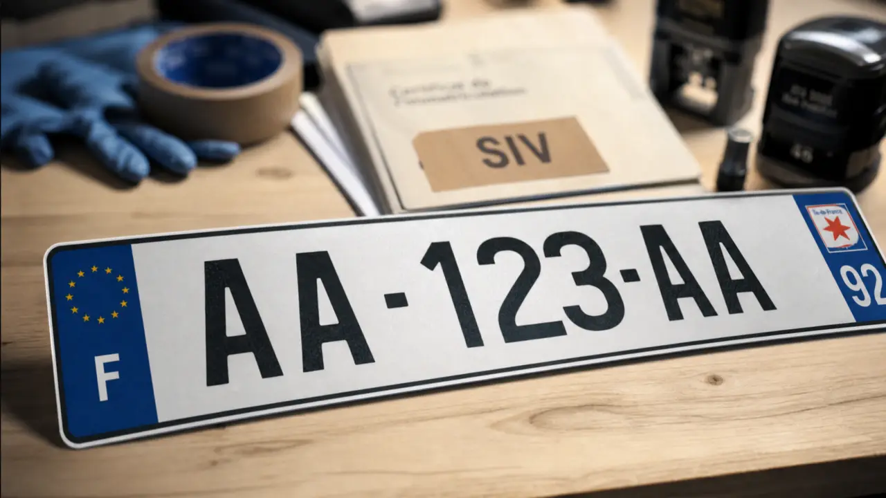 Numéro plaque immatriculation SIV sur plaque française, séries et pays à éviter