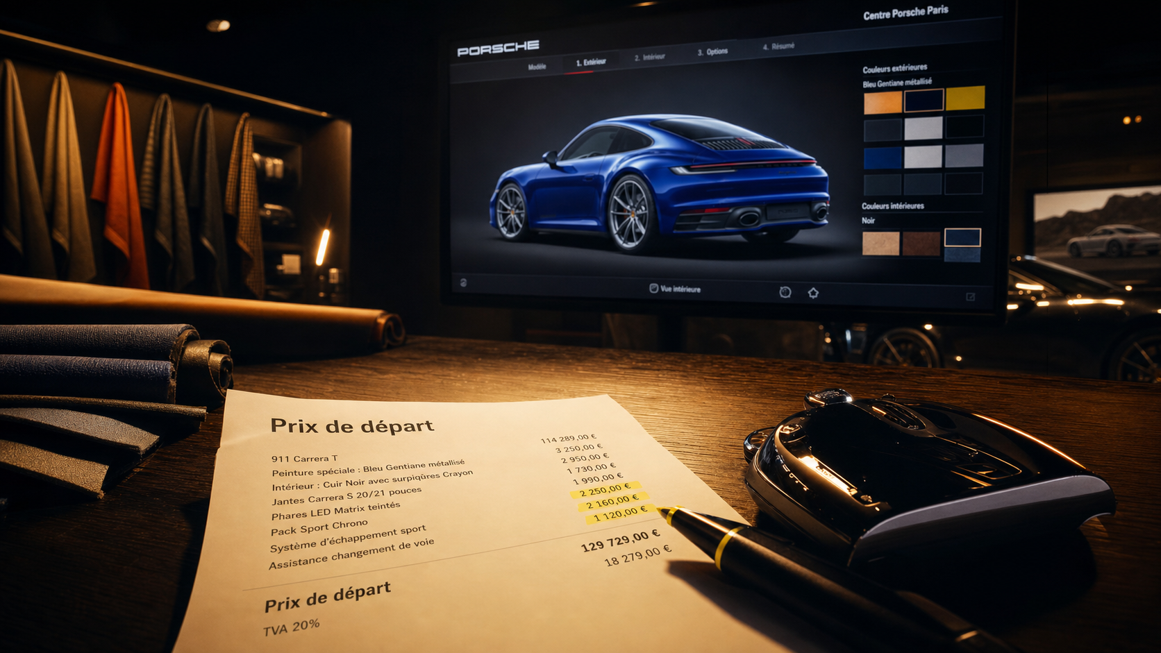 Prix porsche neuve : Cayenne à 911 Turbo Cabriolet, affichage configurateur