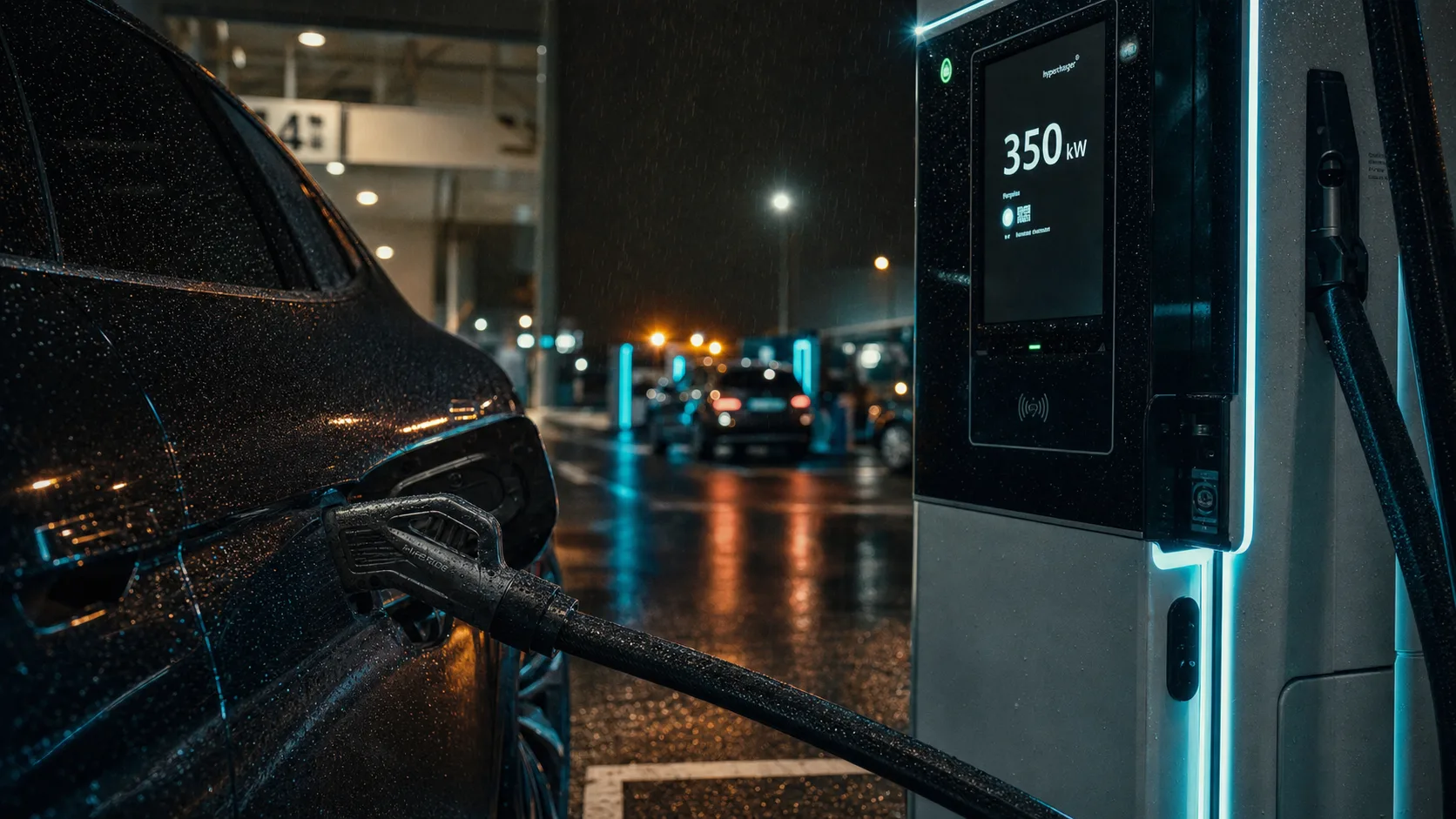 Recharge ultra-rapide voiture électrique 350 kW 800V 1000V