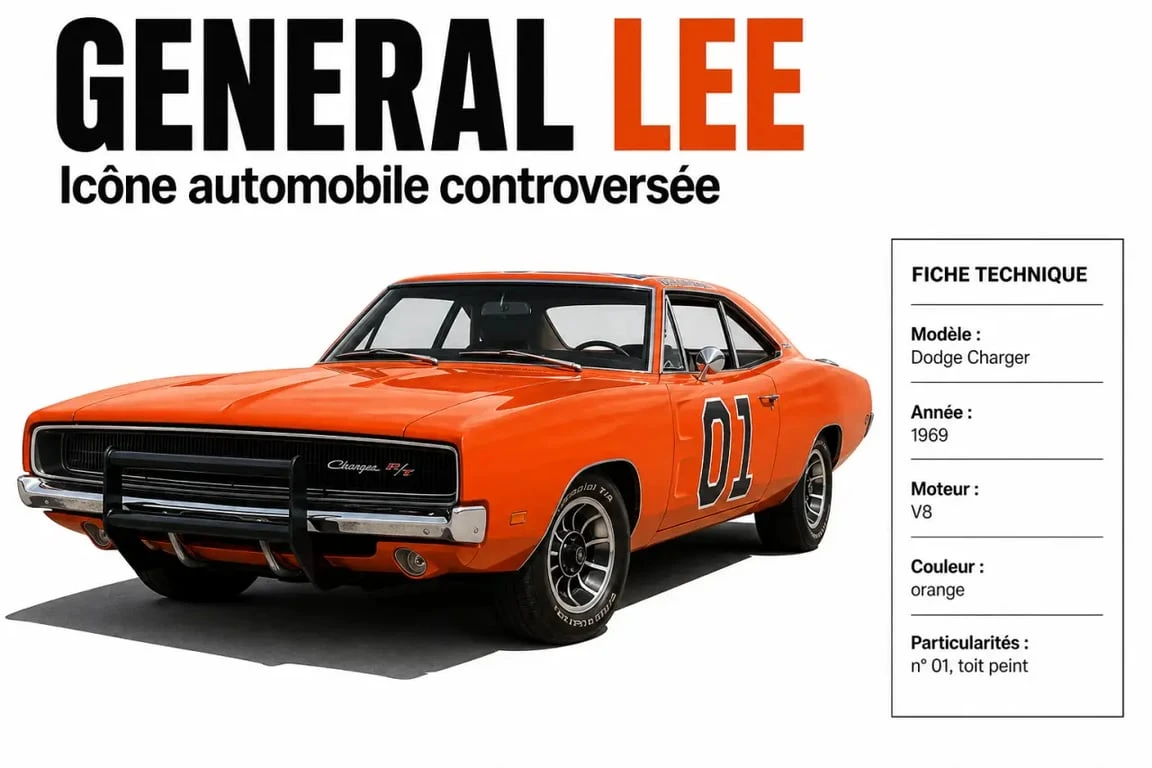 General Lee de Shérif, fais-moi peur : Dodge Charger 1969 orange avec numéro 01 et caractéristiques clés